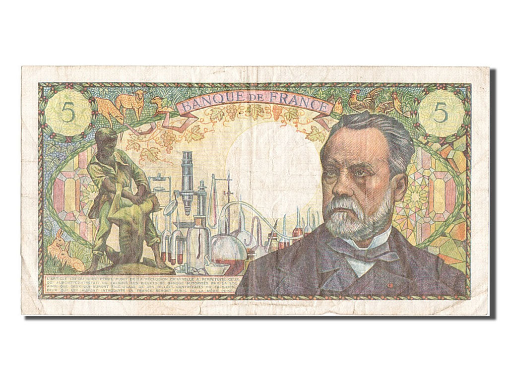 Banknote, France, 5 Francs, 5 F 1966-1970 ''Pasteur'', 1968, 1968-04-04
