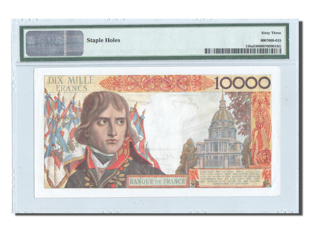 10000 Francs Bonaparte 1955, PMG Ch UNC 63, Pick 136a