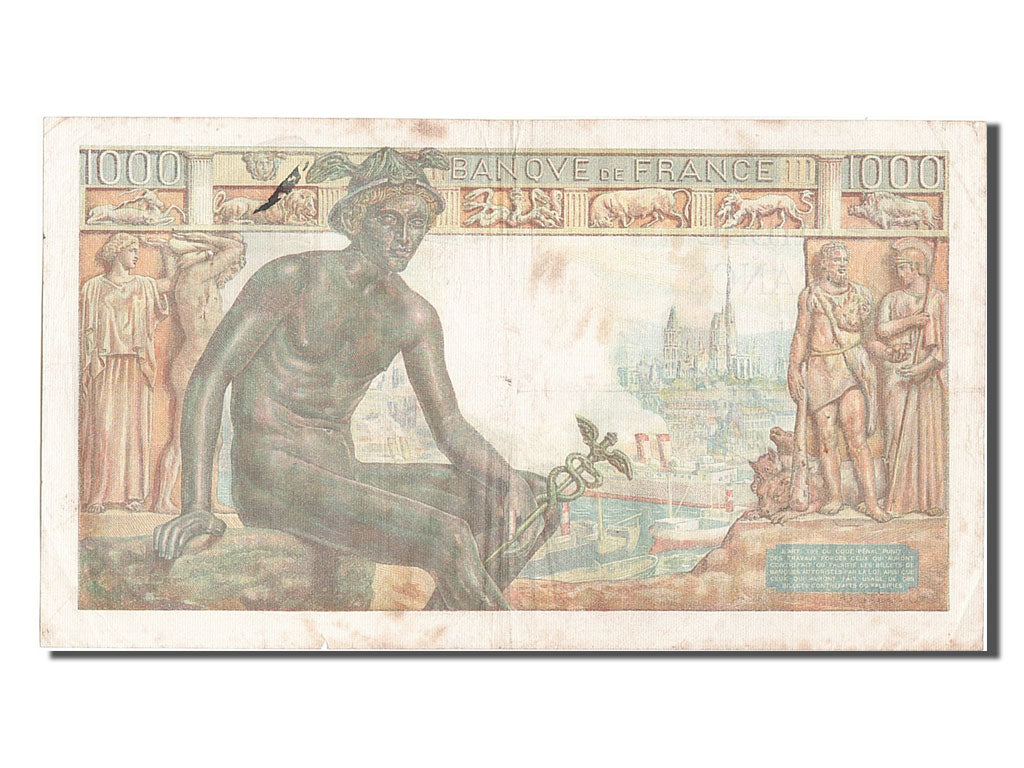 Francia, 1000 Francs, 1 000 F 1942-1943 ''Déesse Déméter'', 1942, KM:102,...