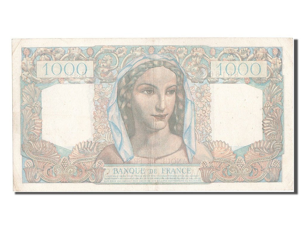 Banknote, France, 1000 Francs, 1 000 F 1942-1943 ''Déesse Déméter'', 1946