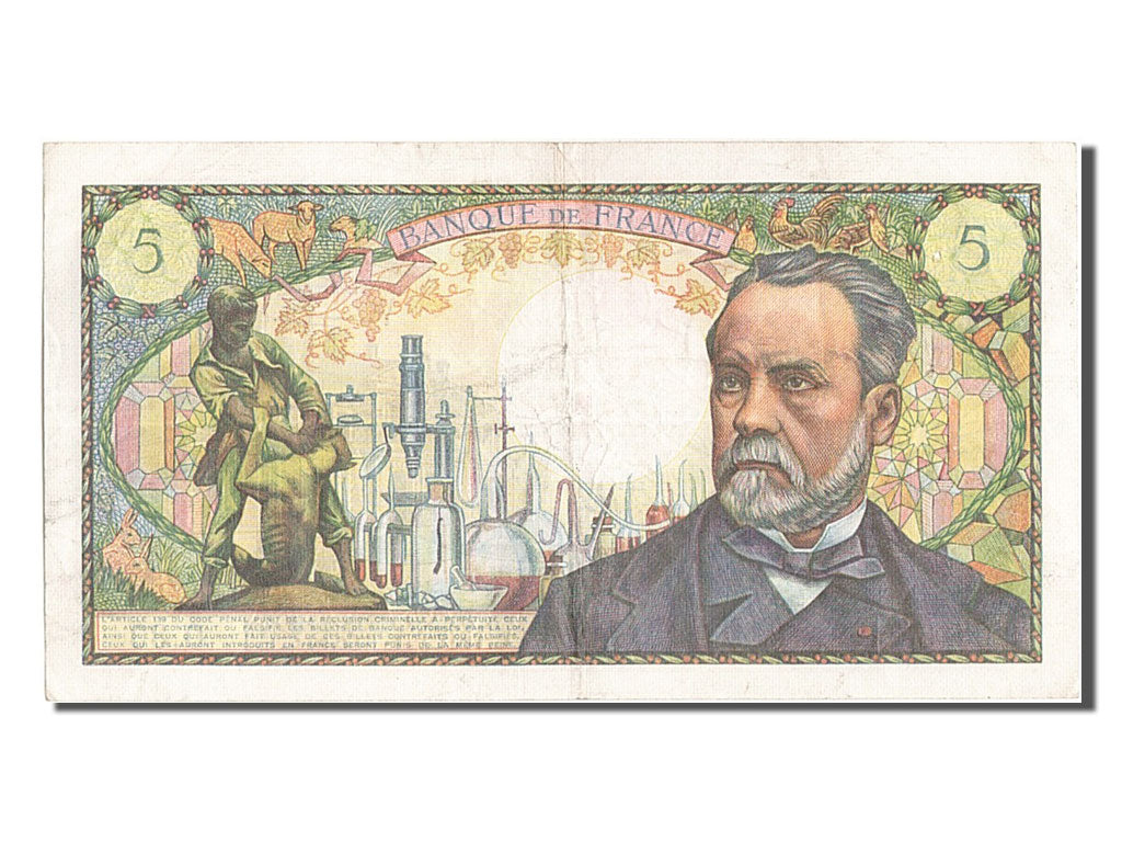 France, 5 Francs, 5 F 1966-1970 ''Pasteur'', 1966, KM #146a, 1966-09-01,...