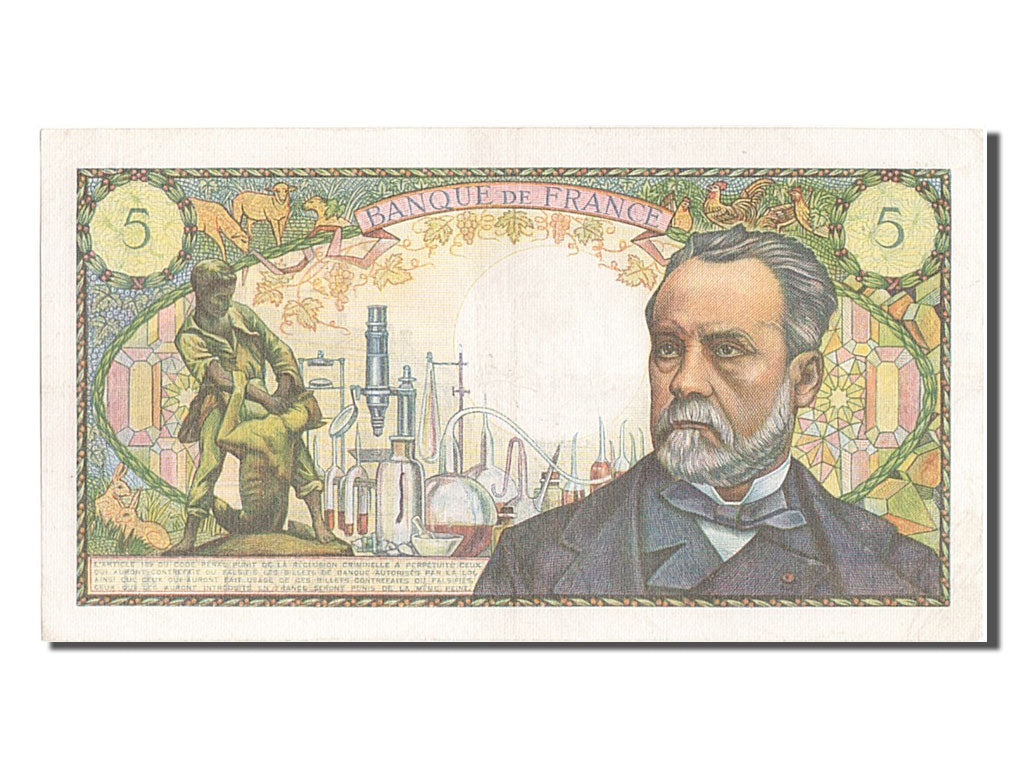 France, 5 Francs, 5 F 1966-1970 ''Pasteur'', 1966, KM #146a, 1966-11-04,...