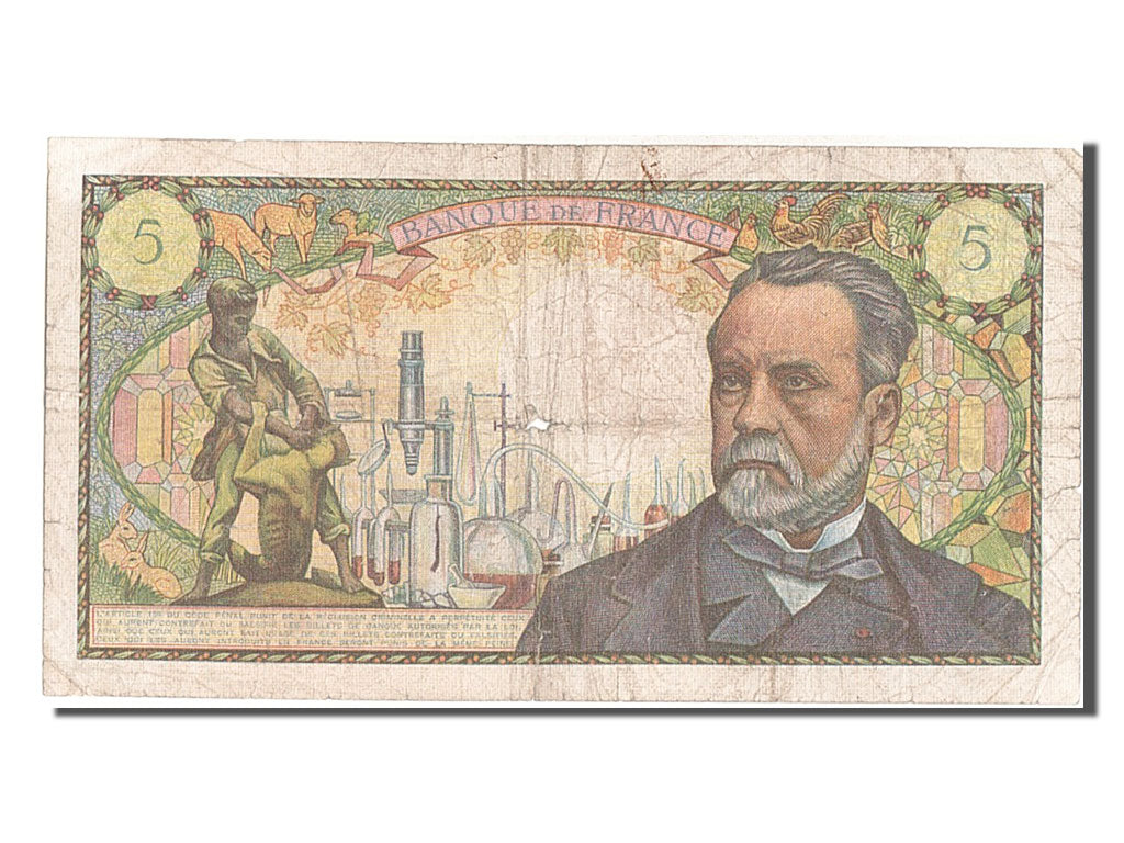 France, 5 Francs, 5 F 1966-1970 ''Pasteur'', 1967, KM #146b, 1967-05-05,...