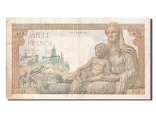 France, 1000 Francs, 1 000 F 1942-1943 ''Déesse Déméter'', 1942, KM #102, 194...