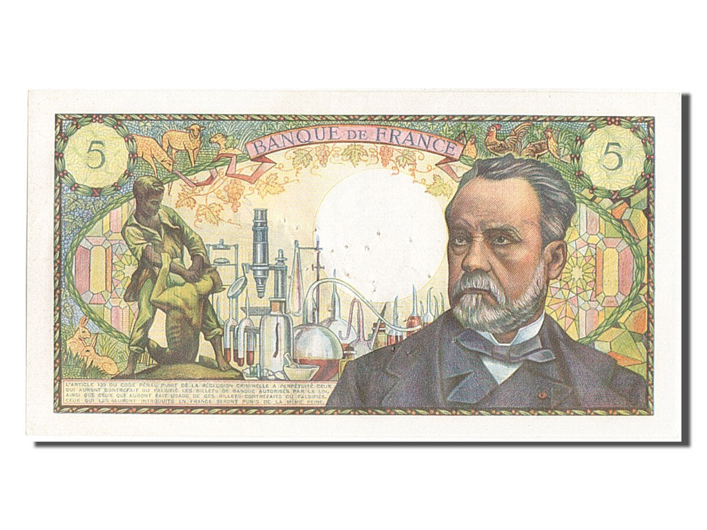 Banknote, France, 5 Francs, 5 F 1966-1970 ''Pasteur'', 1969, 1969-02-06
