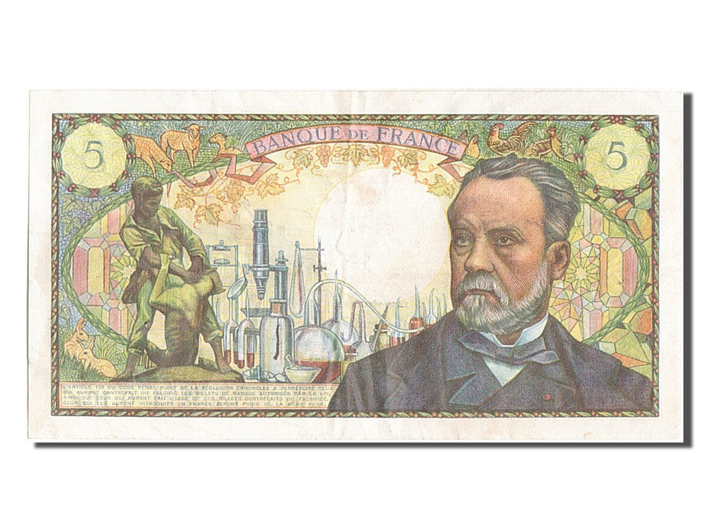 France, 5 Francs, 5 F 1966-1970 ''Pasteur'', 1969, KM #146b, 1969-06-05,...