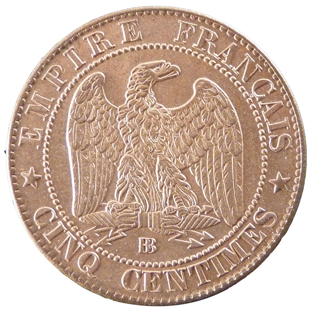 Second Empire, 5 Centimes Napoléon III 1863 BB, PCGS MS64RB