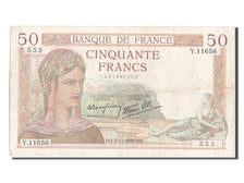 Billet, France, 50 Francs, 50 F 1934-1940 ''Cérès'', 1939, 1939-12-07, TB+