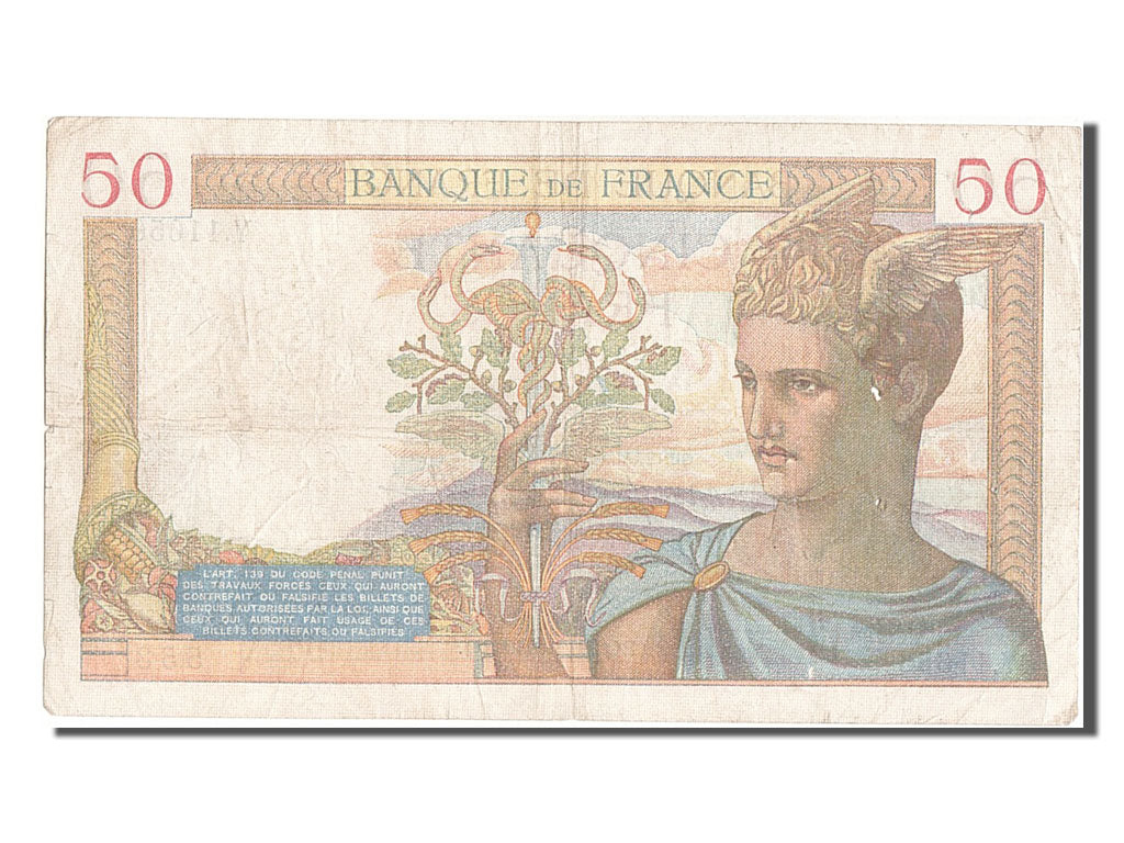 Billet, France, 50 Francs, 50 F 1934-1940 ''Cérès'', 1939, 1939-12-07, TB+