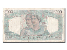 Francia, 1000 Francs, 1 000 F 1945-1950 ''Minerve et Hercule'', 1945, KM:130a...