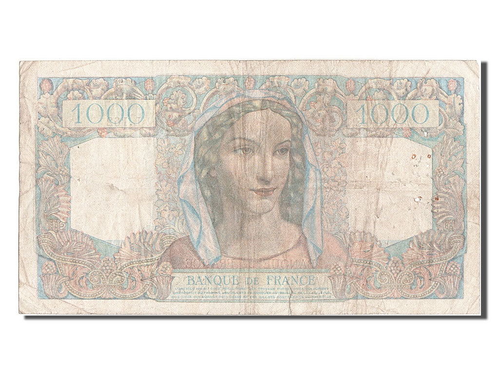 Francia, 1000 Francs, 1 000 F 1945-1950 ''Minerve et Hercule'', 1945, KM:130a...