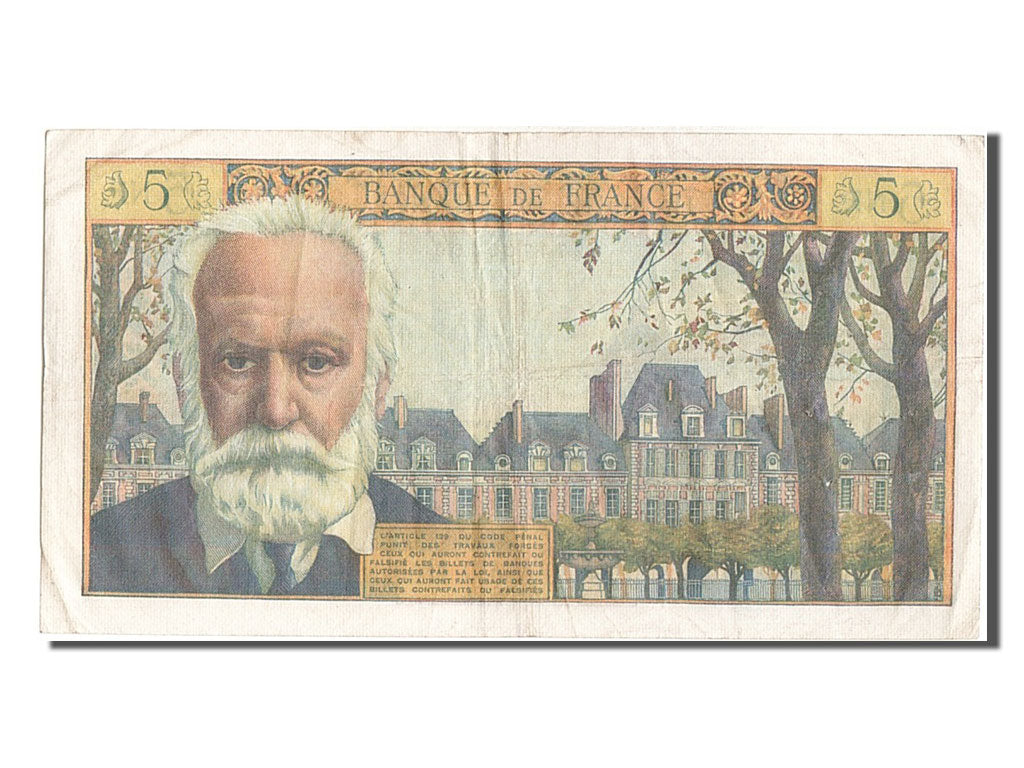France, 5 Nouveaux Francs, 5 NF 1959-1965 ''Victor Hugo'', 1963, KM #141a,...