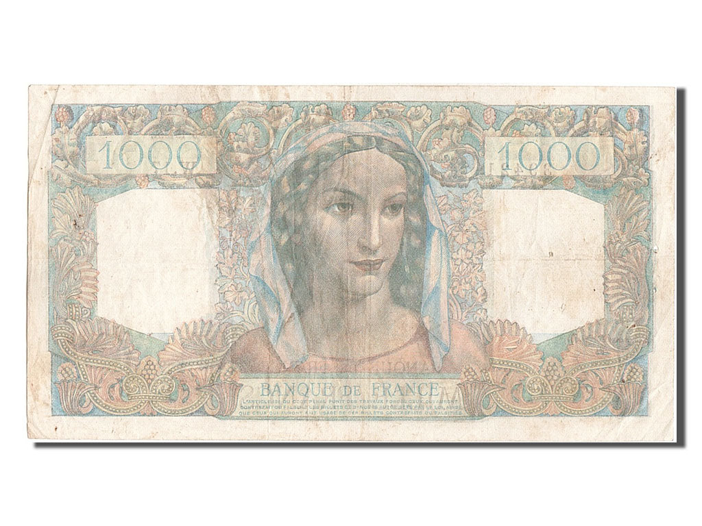 Banconote, Francia, 1000 Francs, 1 000 F 1945-1950 ''Minerve et Hercule'', 1945
