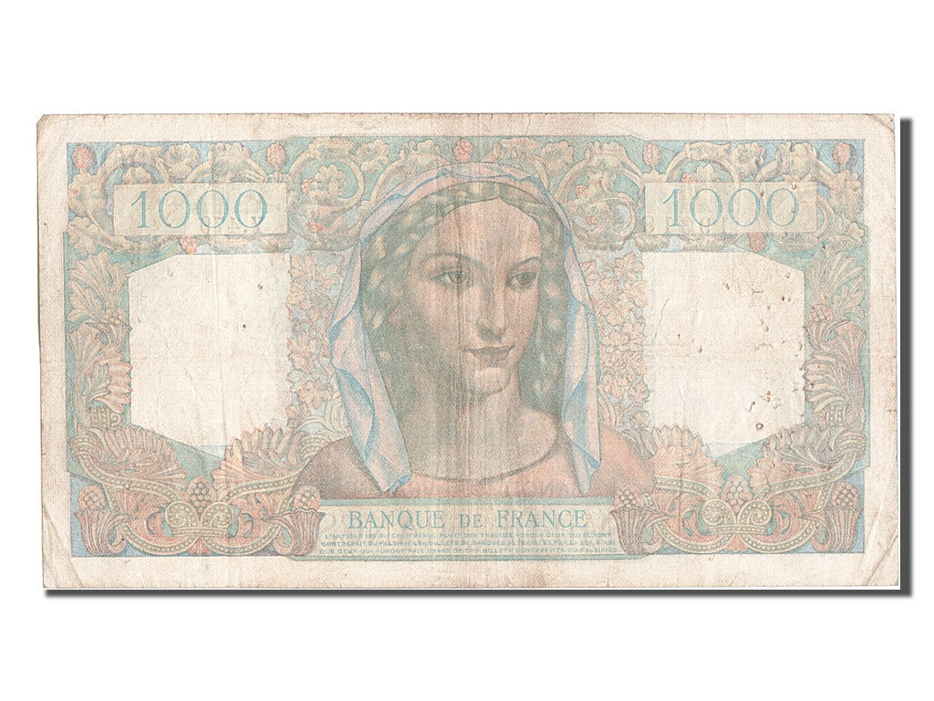 Geldschein, Frankreich, 1000 Francs, 1 000 F 1945-1950 ''Minerve et Hercule''