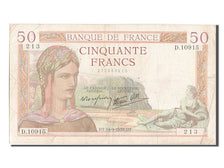 Billet, France, 50 Francs, 50 F 1934-1940 ''Cérès'', 1939, 1939-09-14, TB+