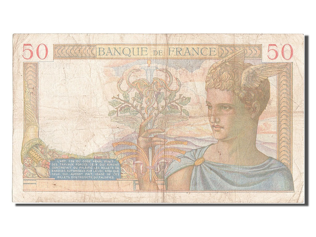 Billet, France, 50 Francs, 50 F 1934-1940 ''Cérès'', 1939, 1939-09-14, TB+