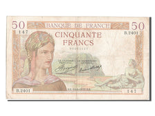 France, 50 Francs, 50 F 1934-1940 ''Cérès'', 1935, KM #81, AU(50-53), B.2401, F.