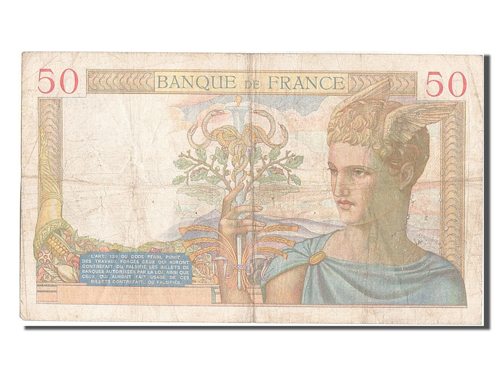 France, 50 Francs, 50 F 1934-1940 ''Cérès'', 1935, KM #81, AU(50-53), B.2401, F.