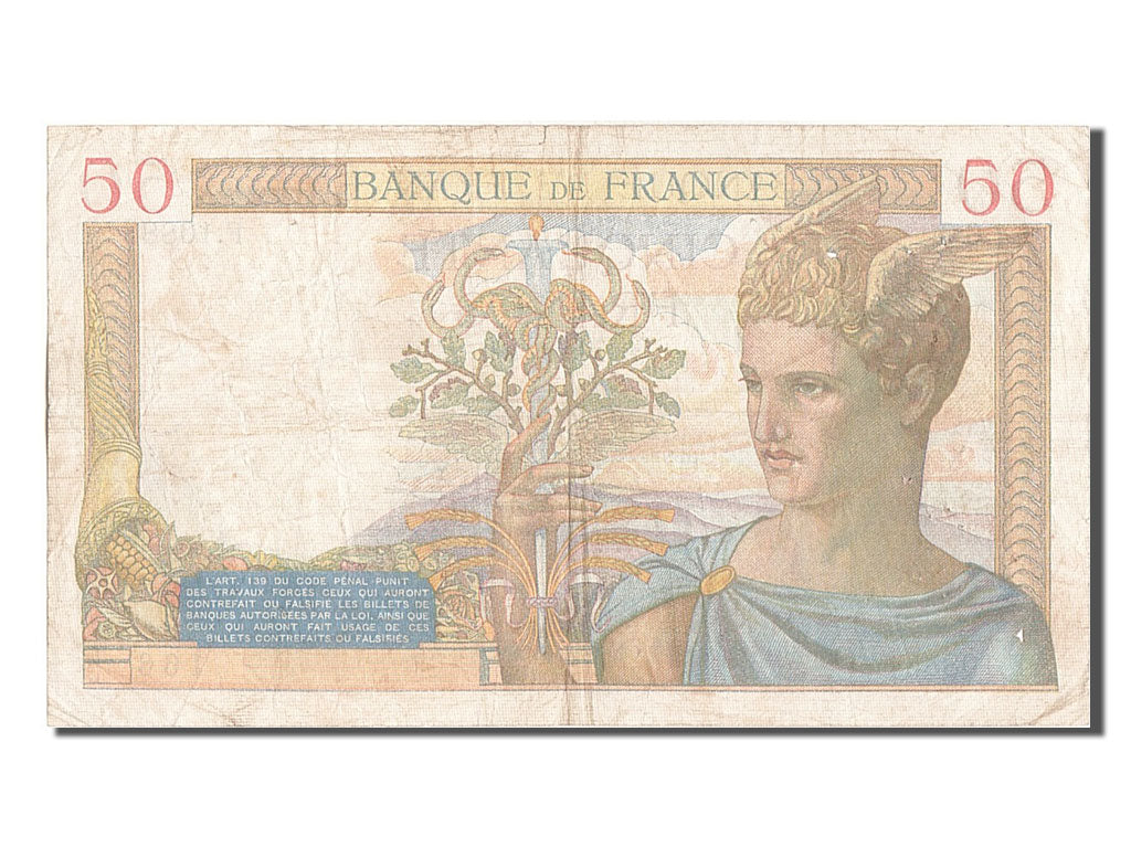 Banknote, France, 50 Francs, 50 F 1934-1940 ''Cérès'', 1939, 1939-09-14