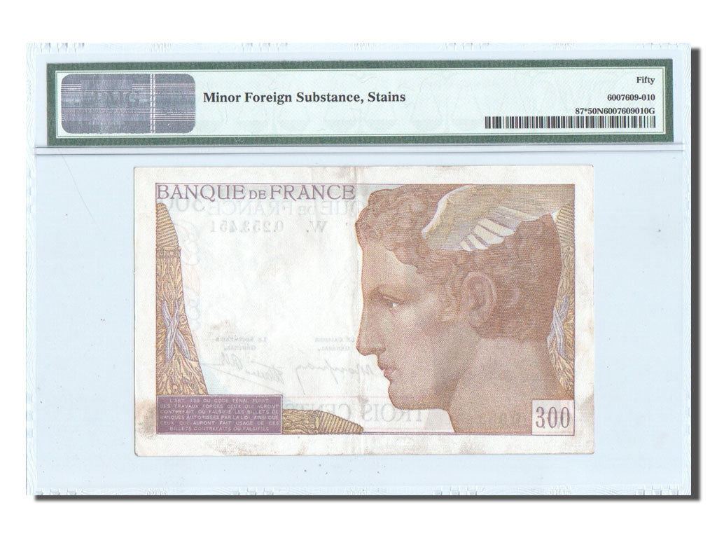 France, 300 Francs, 300 F 1938-1939, 1938, KM #87a, graded, PMG, AU(55-58),...