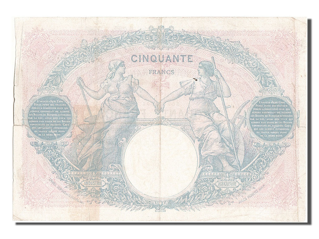 50 Francs type Bleu et Rose