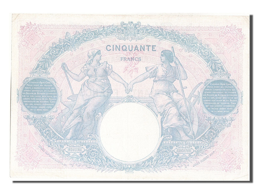 France, 50 Francs, 50 F 1889-1927 ''Bleu et Rose'', 1924, KM #64g, 1924-10-24,..