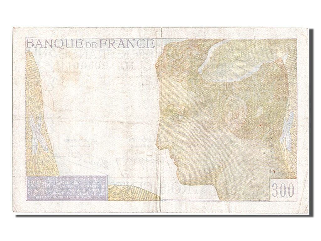Banknot, Francja, 300 Francs, Serveau, 1938, 1938-10-06, EF(40-45)