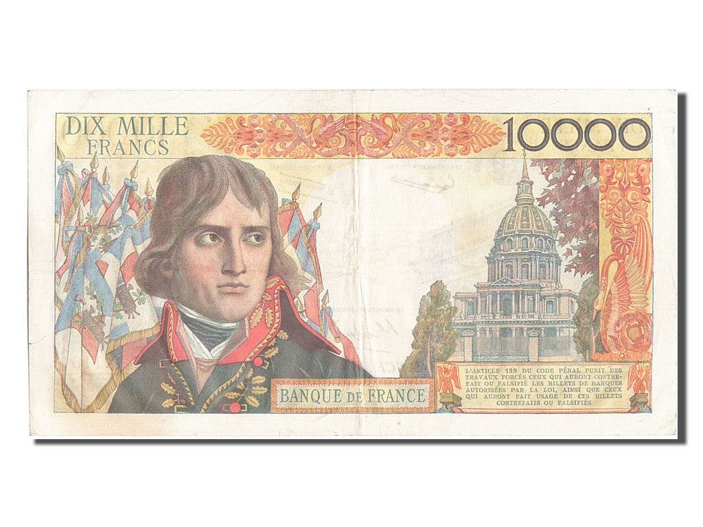 France, 10,000 Francs, 10 000 F 1955-1958 ''Bonaparte'', 1958, KM #136b,...