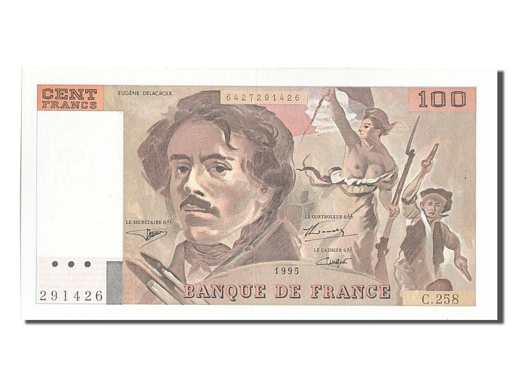 France, 100 Francs, 100 F 1978-1995 ''Delacroix'', 1995, KM #154a, UNC(63),...