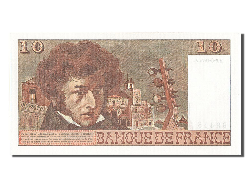 Banknote, France, 10 Francs, 10 F 1972-1978 ''Berlioz'', 1974, 1974-06-06