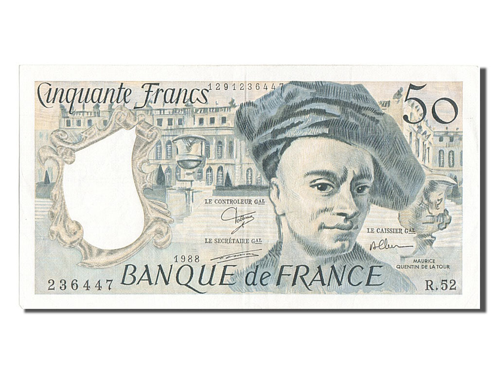 Banconote, Francia, 50 Francs, 50 F 1976-1992 ''Quentin de La Tour'', 1988