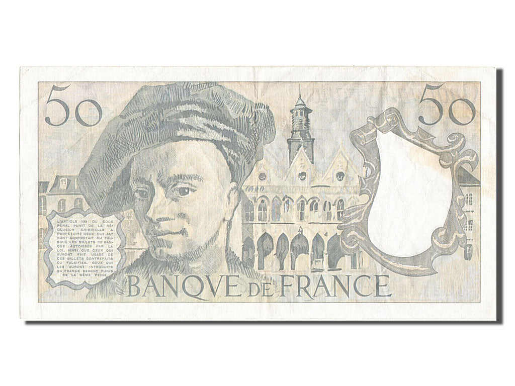 Banknot, Francja, 50 Francs, Quentin de La Tour, 1990, VF(30-35), Fayette:67.16