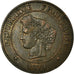 Monnaie, France, Cérès, 5 Centimes, 1874, Bordeaux, SUP, Bronze, Gadoury:157a