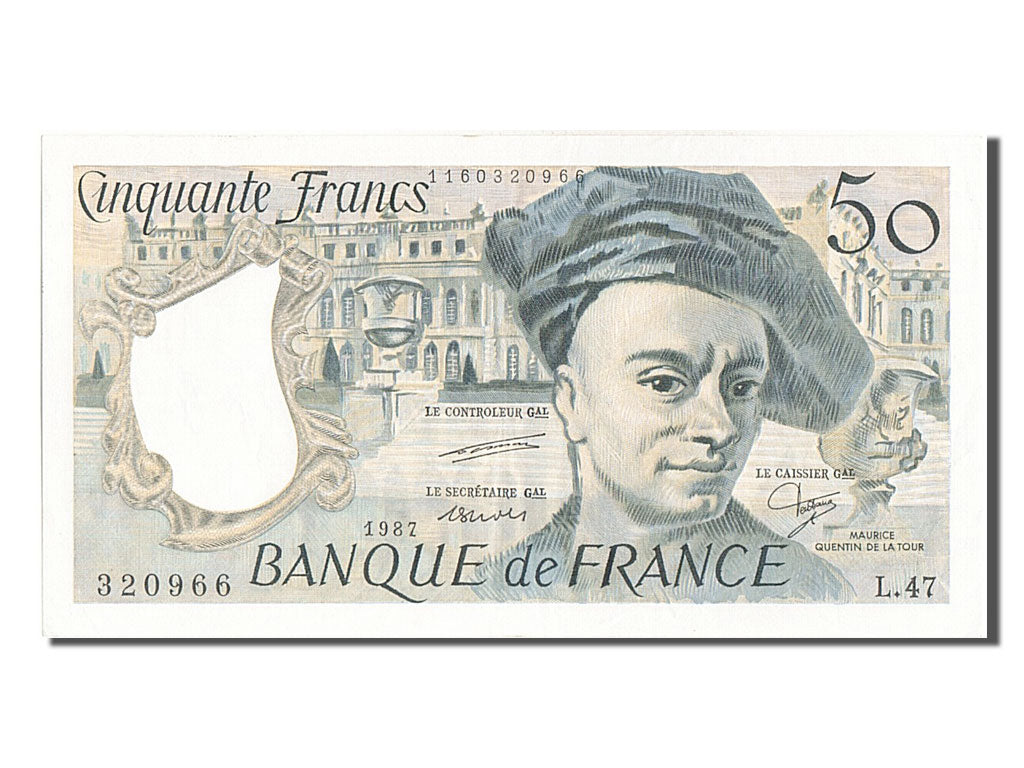 Billete, Francia, 50 Francs, 50 F 1976-1992 ''Quentin de La Tour'', 1987, EBC
