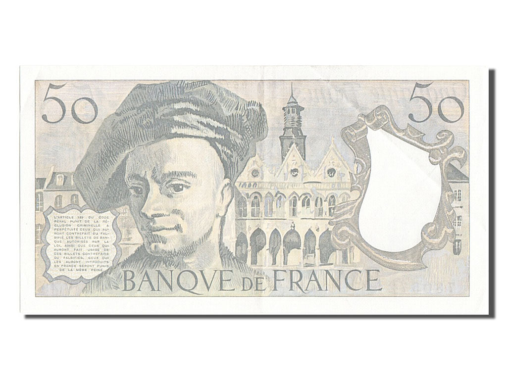 Biljet, Frankrijk, 50 Francs, 50 F 1976-1992 ''Quentin de La Tour'', 1987, TTB+