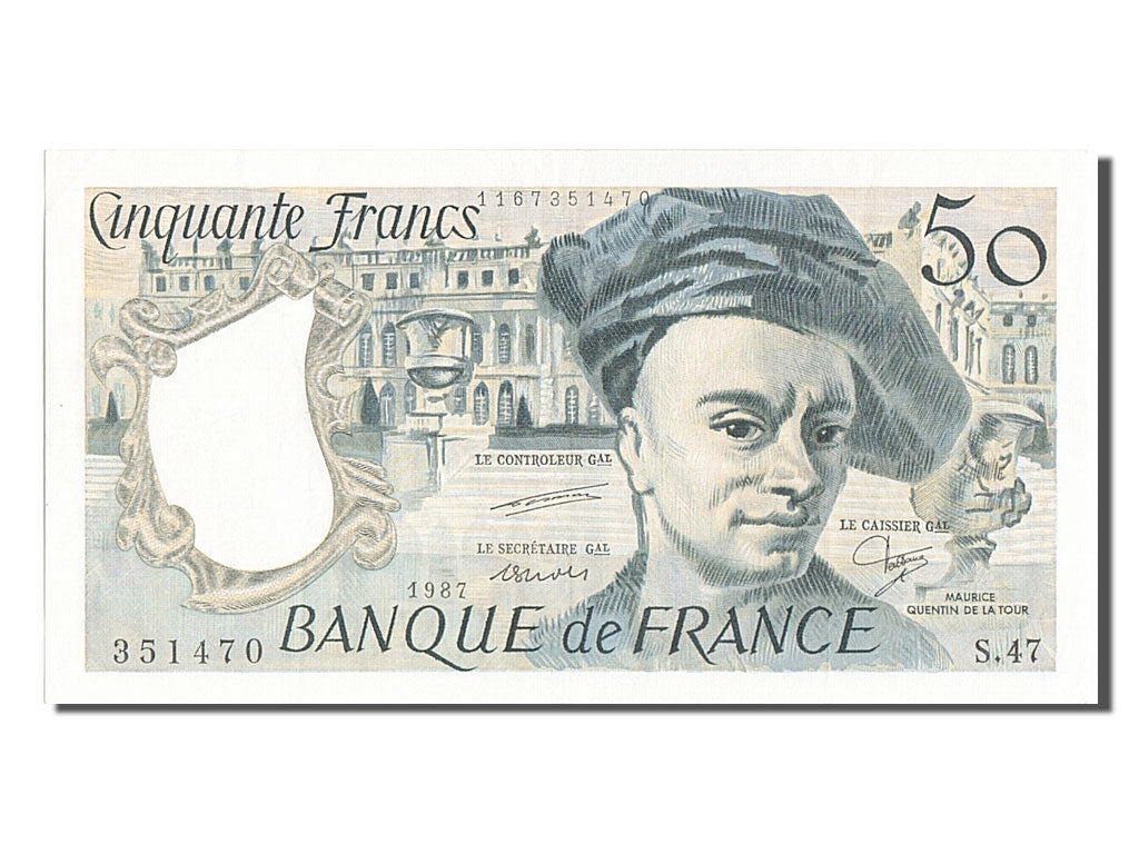 Biljet, Frankrijk, 50 Francs, 50 F 1976-1992 ''Quentin de La Tour'', 1987, SUP