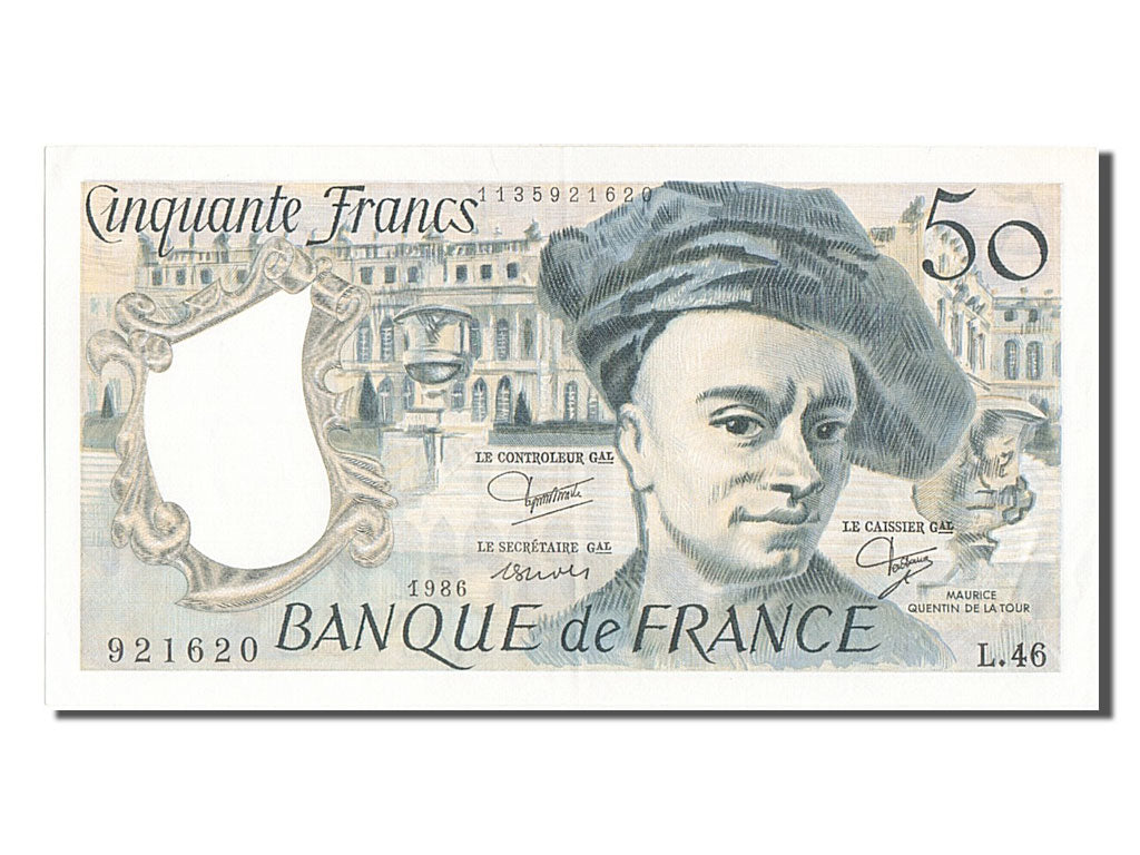 Banknote, France, 50 Francs, 50 F 1976-1992 ''Quentin de La Tour'', 1986