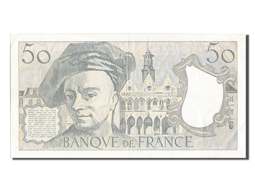 France, 50 Francs, 50 F 1976-1992 ''Quentin de La Tour'', 1990, KM #152e,...