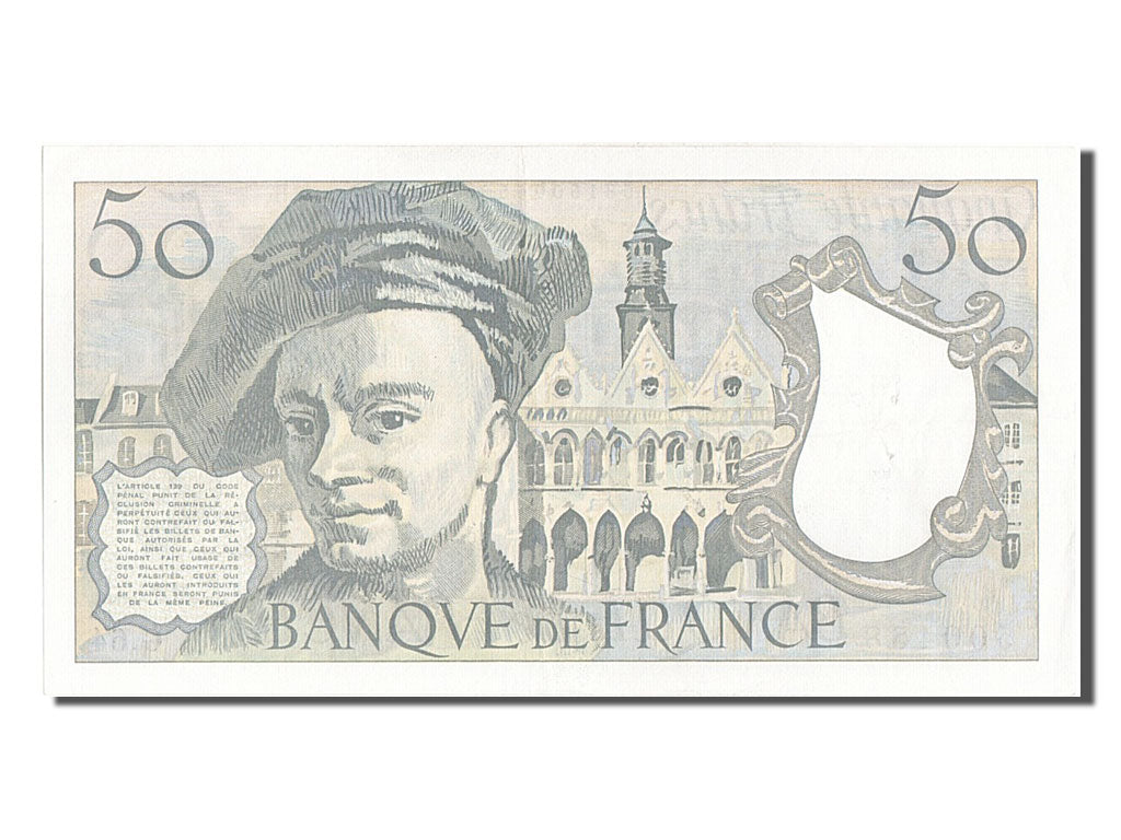 France, 50 Francs, 50 F 1976-1992 ''Quentin de La Tour'', 1991, KM #152e,...