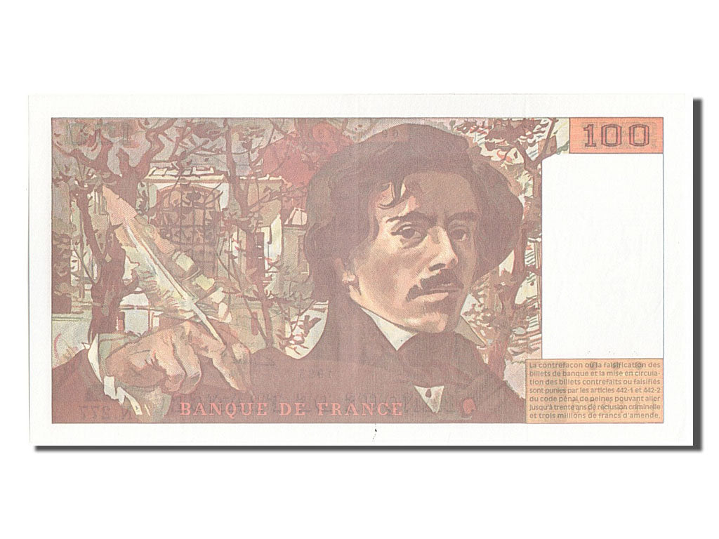 France, 100 Francs, 100 F 1978-1995 ''Delacroix'', 1995, KM #154h, AU(55-58),...