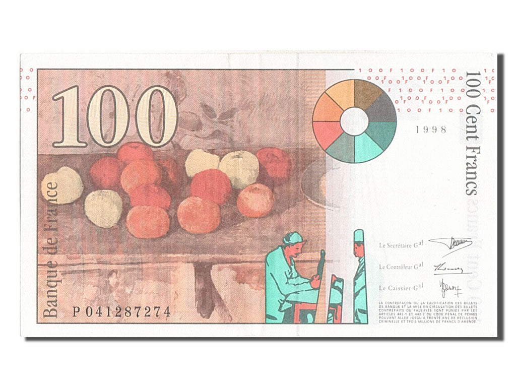 Francia, 100 Francs, 100 F 1997-1998 ''Cézanne'', 1998, KM:158a, SPL-, Fayet...