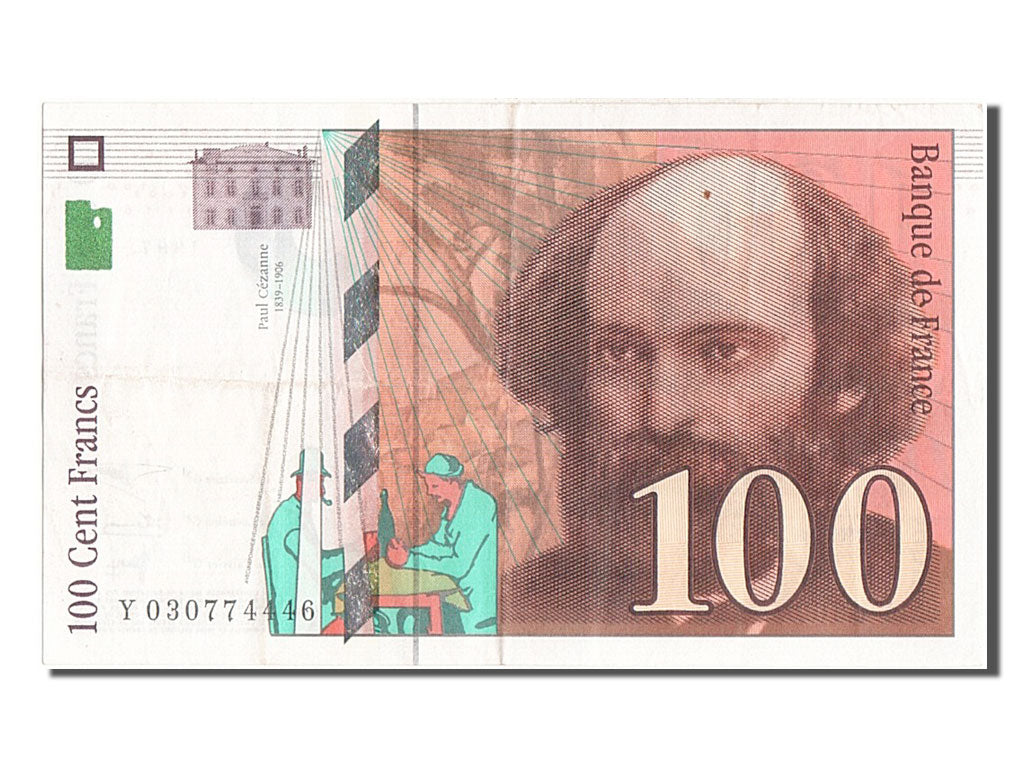 France, 100 Francs, 100 F 1997-1998 ''Cézanne'', 1997, KM #158a, AU(50-53), Y...
