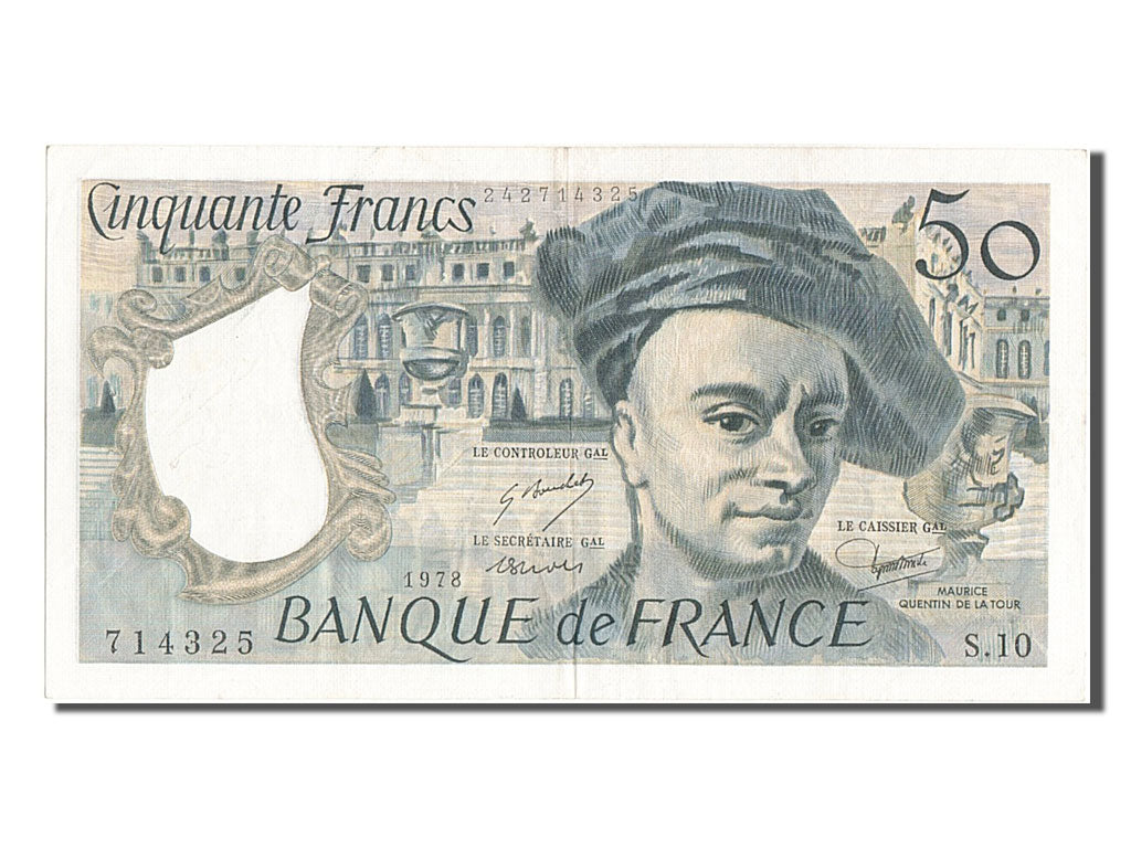 France, 50 Francs, 50 F 1976-1992 ''Quentin de La Tour'', 1978, KM #152a,...