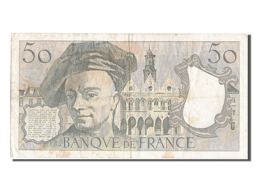 France, 50 Francs, 50 F 1976-1992 ''Quentin de La Tour'', 1981, KM #152b,...