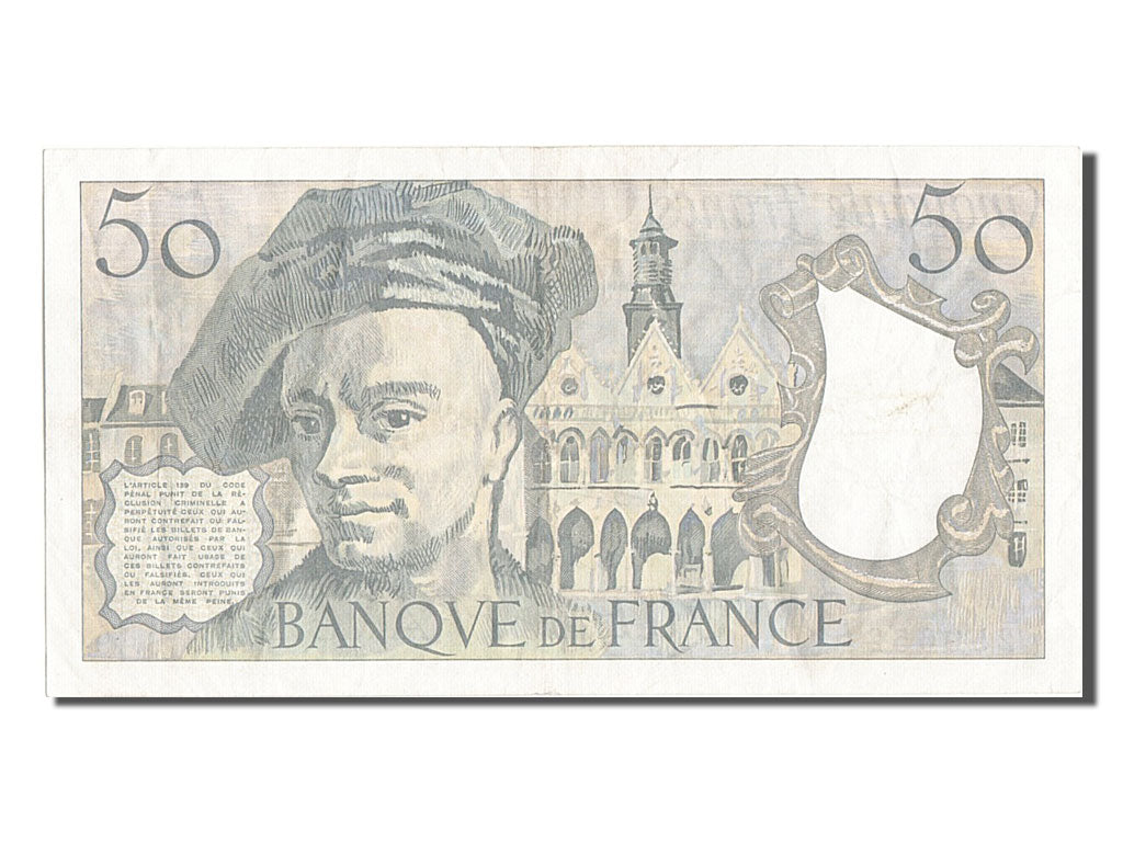 France, 50 Francs, 50 F 1976-1992 ''Quentin de La Tour'', 1987, KM #152c,...