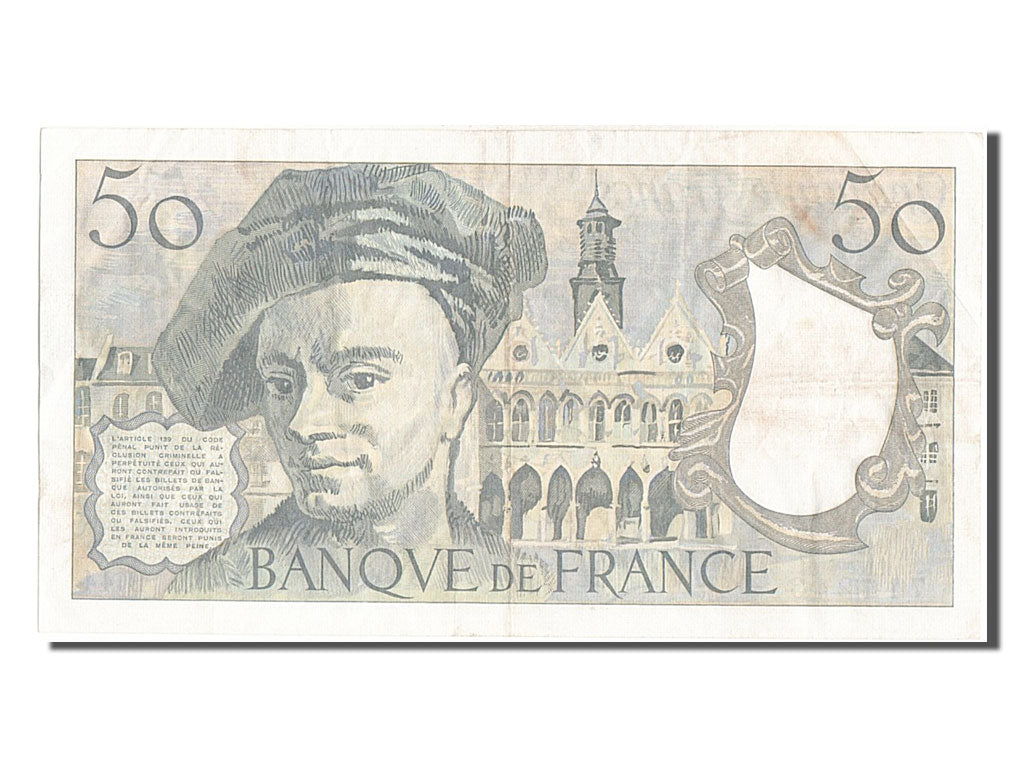 France, 50 Francs, 50 F 1976-1992 ''Quentin de La Tour'', 1986, KM #152b,...