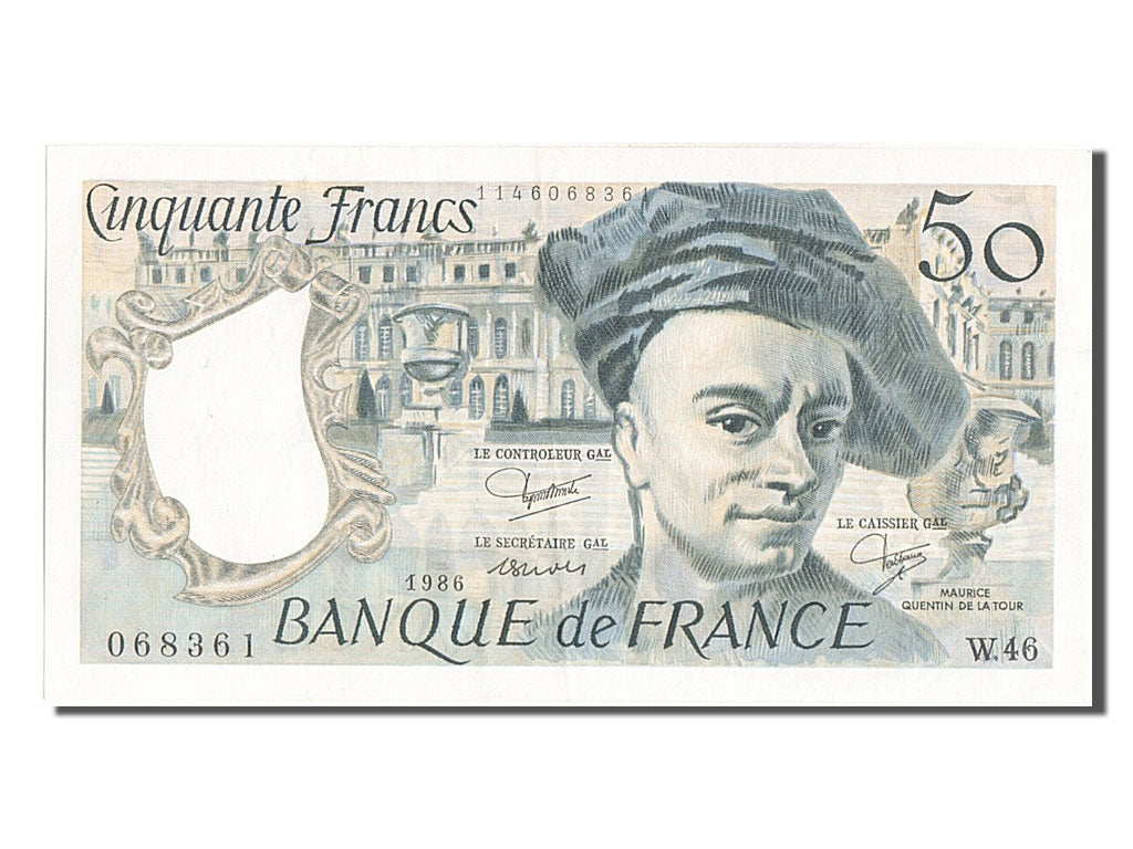 France, 50 Francs, 50 F 1976-1992 ''Quentin de La Tour'', 1986, KM #152b,...
