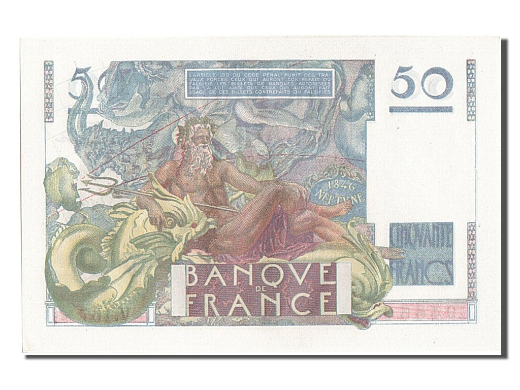 Banknot, Francja, 50 Francs, Le Verrier, 1950, 1950-08-24, UNC(63)