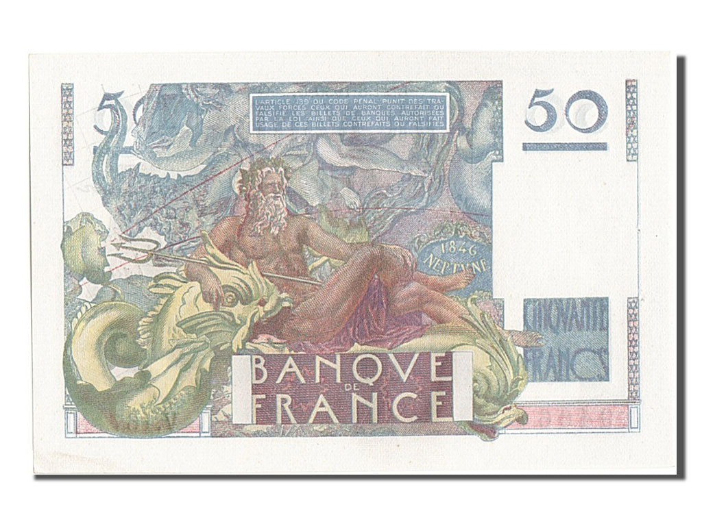 Banknote, France, 50 Francs, 50 F 1946-1951 ''Le Verrier'', 1950, 1950-08-24