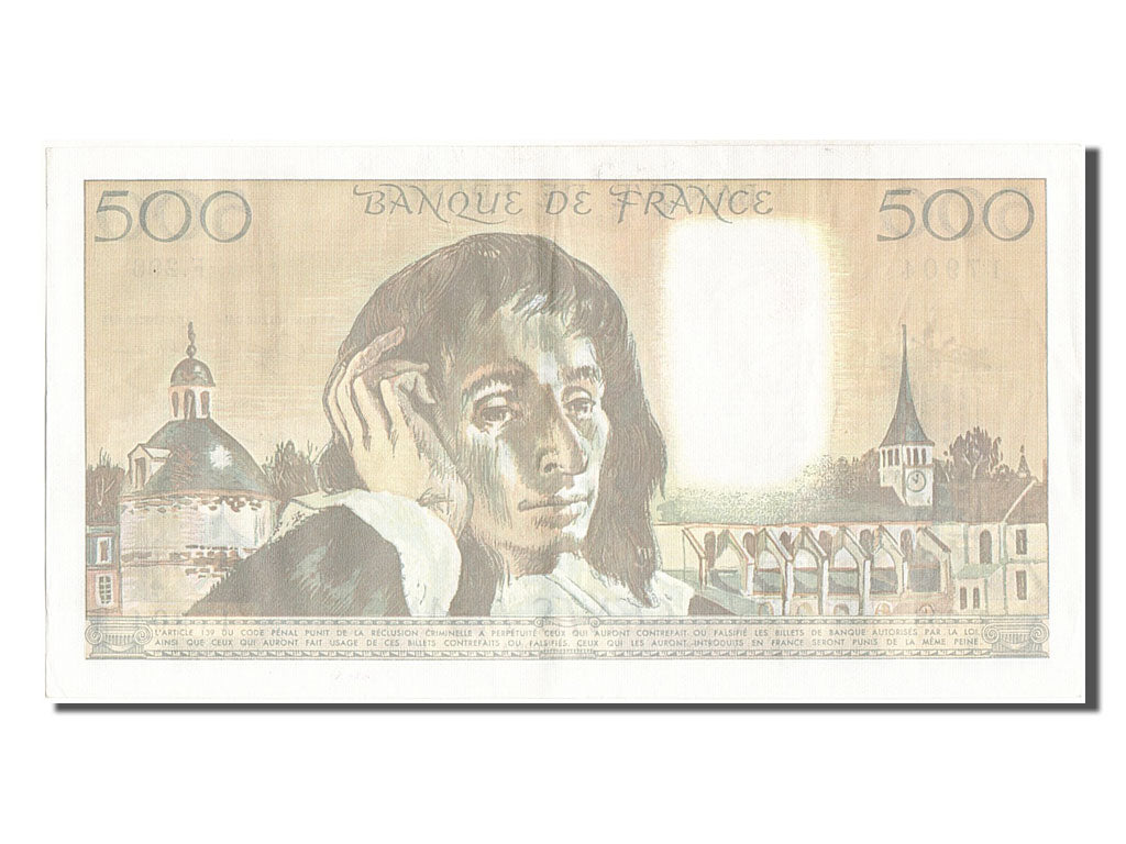 Francia, 500 Francs, 500 F 1968-1993 ''Pascal'', 1989, KM:156g, 1989-03-02, B...
